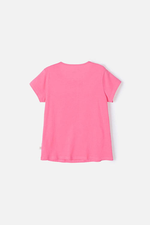 CAMISETA DE MIC MANGA CORTA ROSADA PARA NIÑA