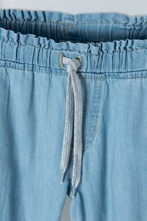 JOGGER LITTLEMIC CON CORDÓN AZUL CLARO PARA NIÑA 2T A 5T