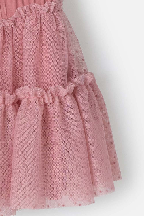 FALDA DE LITTLEMIC TIPO TUTU PALO DE ROSA PARA NIÑA 2T A 5T
