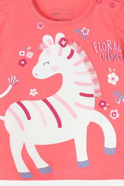 CONJUNTO LITTLEMIC CON PANTALÓN LARGO CORAL PARA BEBÉ NIÑA