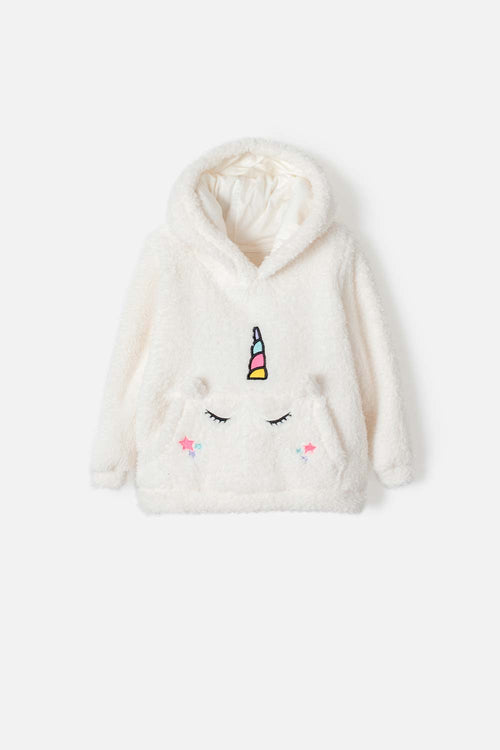 BUZO LITTLEMIC CERRADO MARFIL PARA NIÑA 2T A 5T