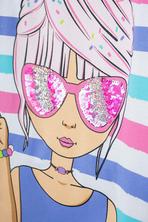 CAMISETA MIC BLANCA MANGA CORTA PARA NIÑA