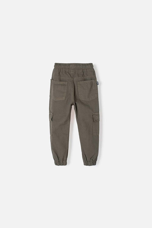 JOGGER DE LITTLEMIC CON CORDÓN VERDE MILITAR PARA NIÑO 2T A 5T