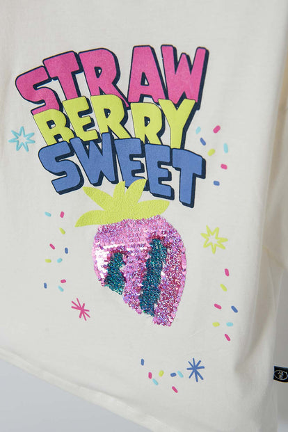 CAMISETA MIC DE MANGA CORTA MARFIL PARA NIÑA