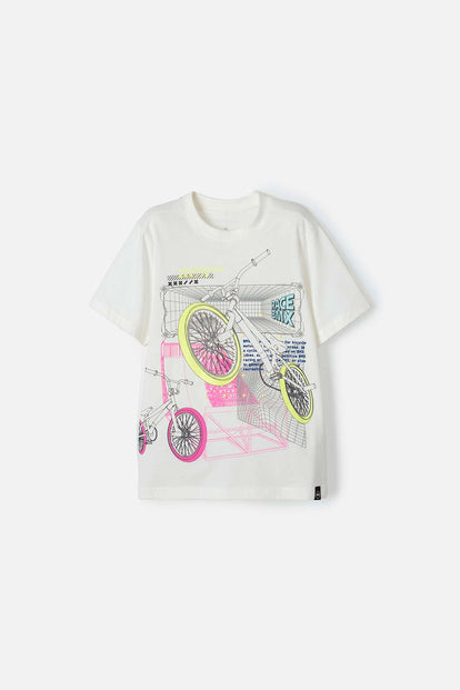 CAMISETA MIC MARFIL MANGA CORTA PARA NIÑO