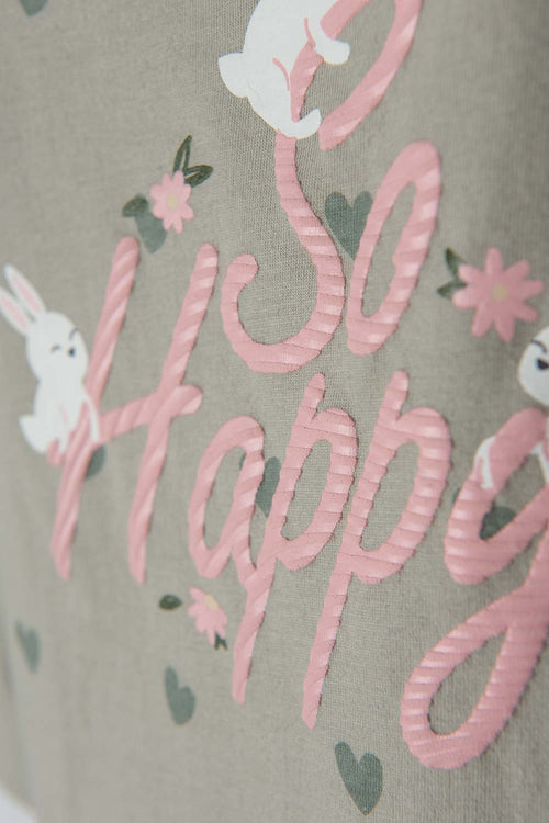 PIJAMA DE LITTLEMIC CON PANTALÓN LARGO VERDE Y PALO DE ROSA PARA BEBÉ NIÑA