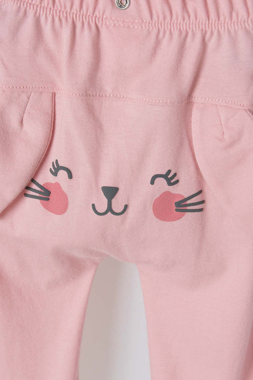 PIJAMA DE LITTLEMIC CON PANTALÓN LARGO VERDE Y PALO DE ROSA PARA BEBÉ NIÑA