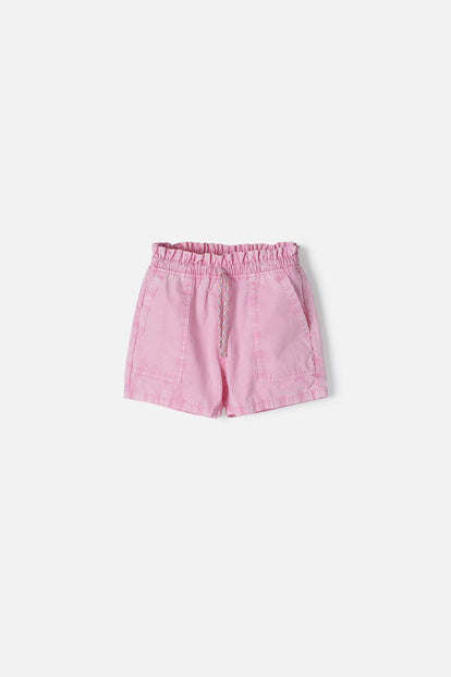 SHORT DE MIC CON CORDÓN ROSADO PARA NIÑA