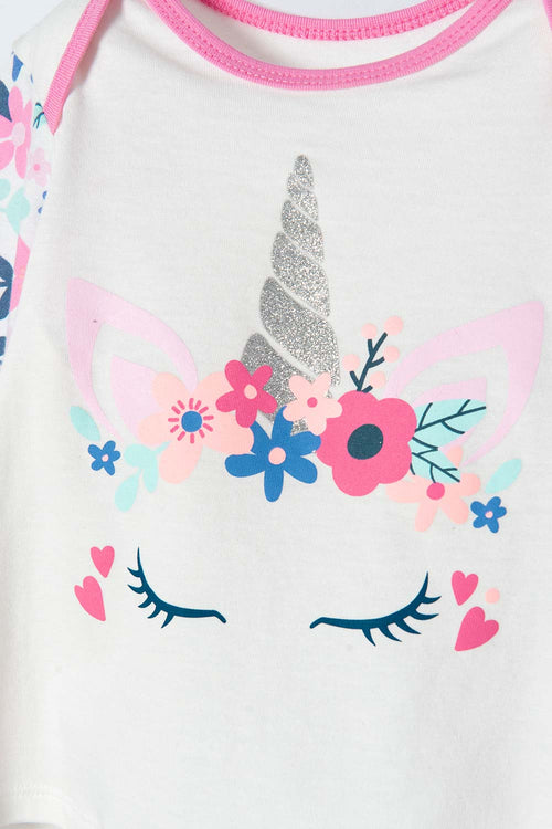 PIJAMA LITTLEMIC CON PANTALÓN LARGO MULTICOLOR PARA BEBÉ NIÑA