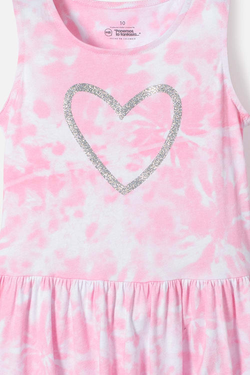 VESTIDO DE MIC MANGA SISA ROSADO PARA NIÑA