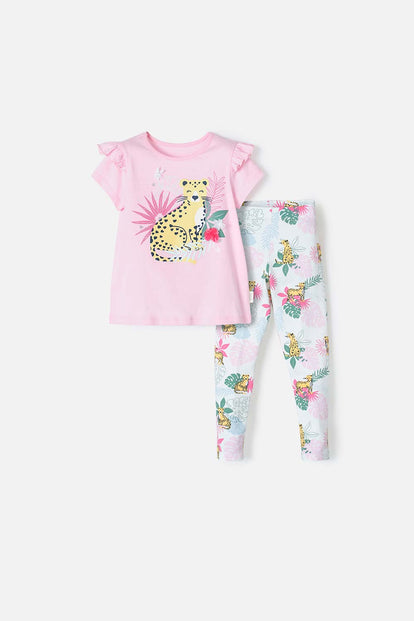CONJUNTO DE LITTLEMIC ROSADO ROSADO PARA NIÑA 2T A 5T