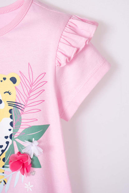 CONJUNTO DE LITTLEMIC ROSADO ROSADO PARA NIÑA 2T A 5T