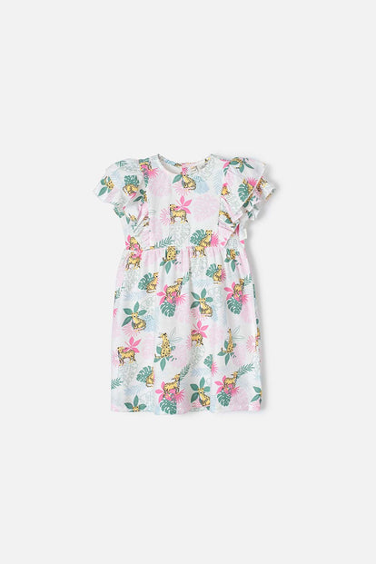 VESTIDO LITTLEMIC CON BOLERO MULTICOLOR PARA NIÑA 2T A 5T