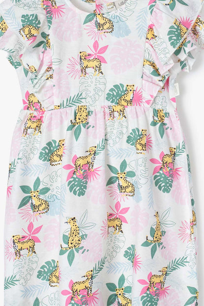 VESTIDO LITTLEMIC CON BOLERO MULTICOLOR PARA NIÑA 2T A 5T