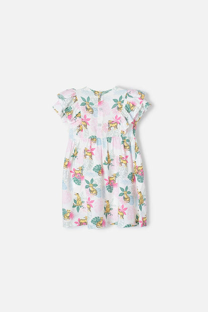 VESTIDO LITTLEMIC CON BOLERO MULTICOLOR PARA NIÑA 2T A 5T