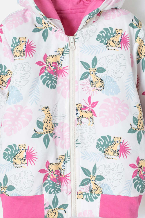 CHAQUETA LITTLEMIC CON CAPUCHA MULTICOLOR PARA NIÑA 2T A 5T