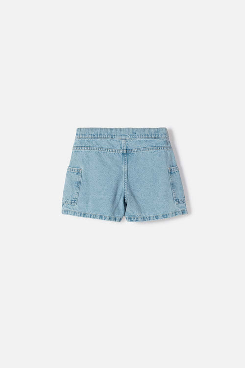 FALDA DE MIC CON BOTON AZUL PARA NIÑA