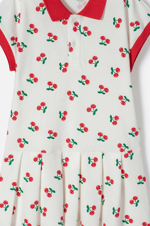 VESTIDO DE MIC MANGA CORTA MARFIL PARA NIÑA