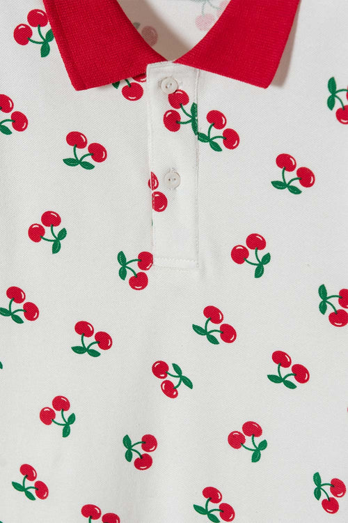 VESTIDO DE MIC MANGA CORTA MARFIL PARA NIÑA