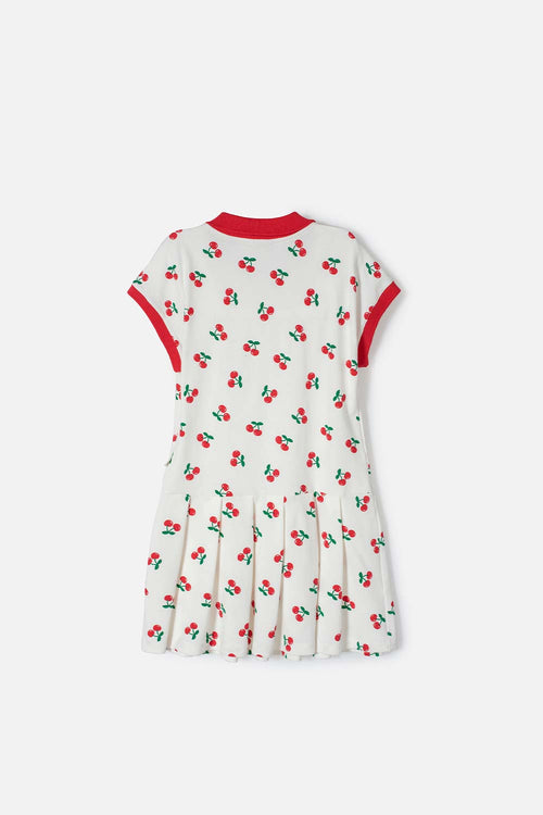 VESTIDO DE MIC MANGA CORTA MARFIL PARA NIÑA