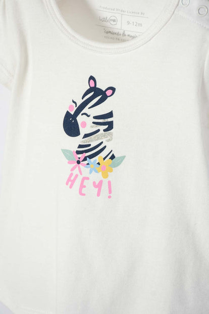 CONJUNTO DE LITTLEMIC X3 PIEZAS MARFIL Y ROSADO PARA BEBÉ NIÑA