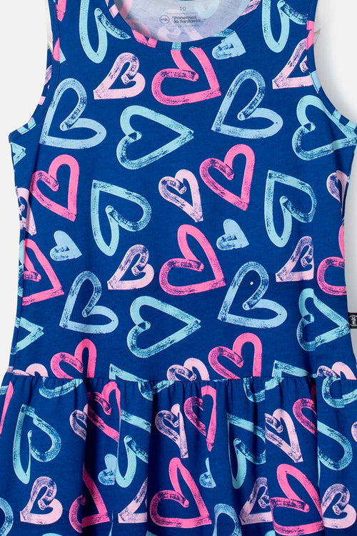 VESTIDO DE MIC MANGA SISA MULTICOLOR PARA NIÑA