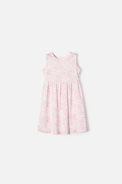 VESTIDO DE LITTLEMIC MARFIL Y ROSADO PARA NIÑA 2T A 5T