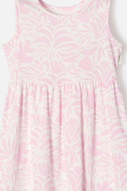 VESTIDO DE LITTLEMIC MARFIL Y ROSADO PARA NIÑA 2T A 5T