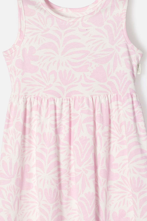 VESTIDO DE LITTLEMIC MARFIL Y ROSADO PARA NIÑA 2T A 5T