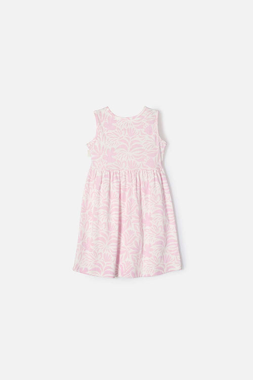 VESTIDO DE LITTLEMIC MARFIL Y ROSADO PARA NIÑA 2T A 5T