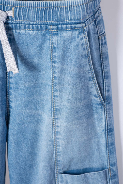 JEAN DE LITTLEMIC CON CORDÓN AZUL PARA NIÑA 2T A 5T