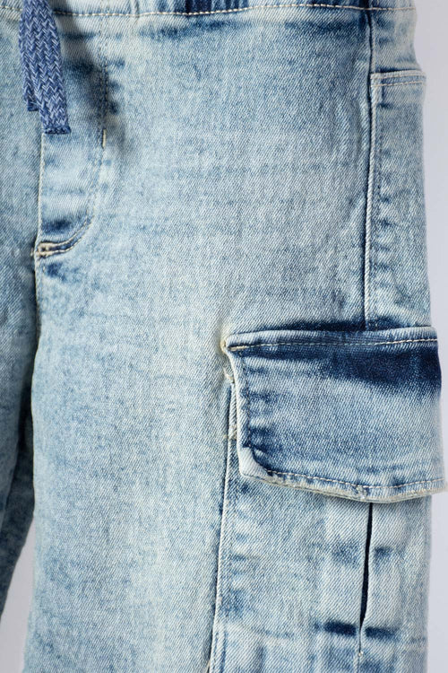 BERMUDA DE LITTLEMIC CON CORDÓN AZUL PARA NIÑO 2T A 5T