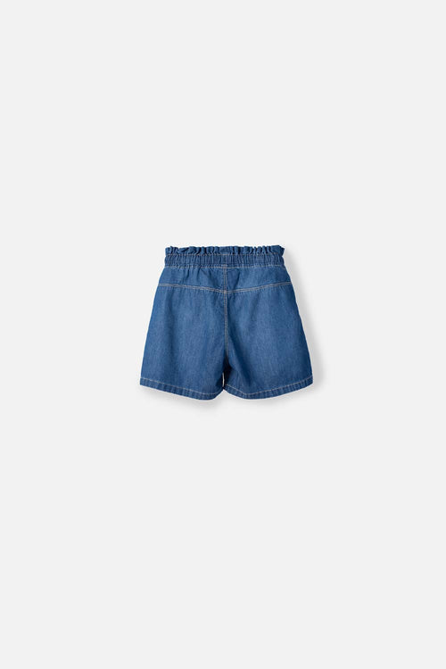 SHORT DE LITTLEMIC CON CORDÓN AZUL PARA NIÑA 2T A 5T