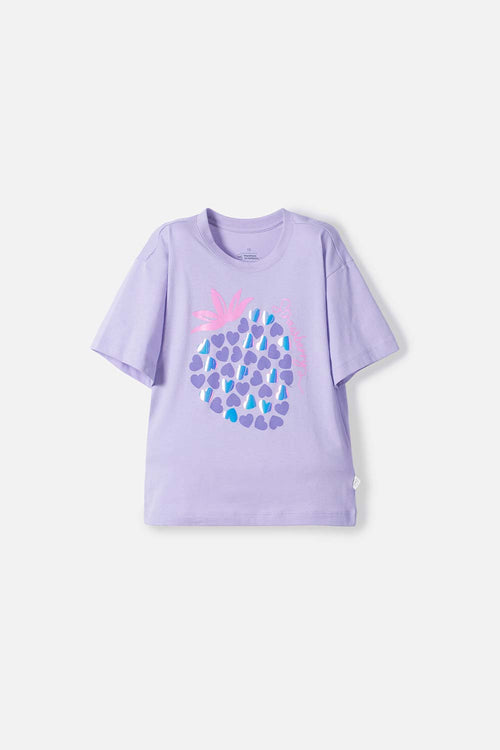 CAMISETA DE MIC MANGA CORTA LAVANDA CLARO PARA NIÑA