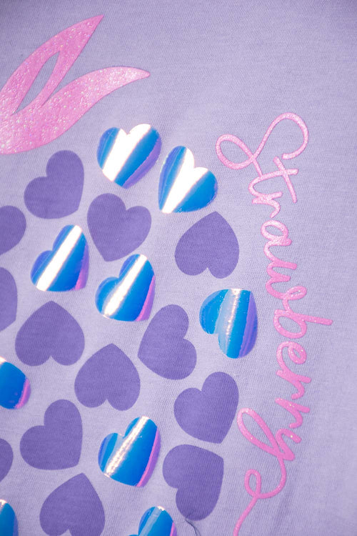 CAMISETA DE MIC MANGA CORTA LAVANDA CLARO PARA NIÑA