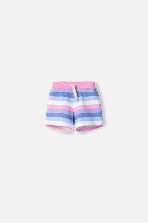 SHORT LITTLEMIC MULTICOLOR CON CORDÓN AJUSTABLE EN CINTURA PARA NIÑA 2T A 5T