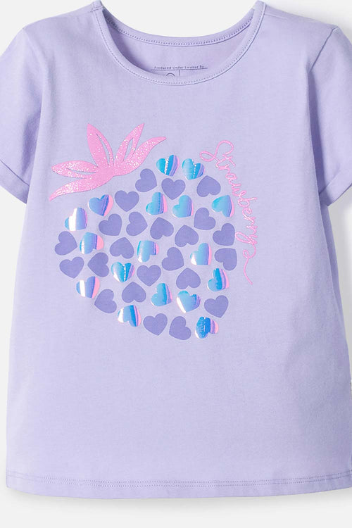 CAMISETA DE LITTLEMIC MANGA CORTA LAVANDA PARA NIÑA 2T A 5T