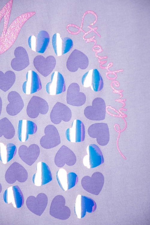 CAMISETA DE LITTLEMIC MANGA CORTA LAVANDA PARA NIÑA 2T A 5T