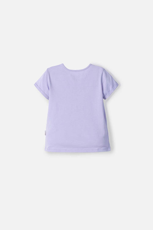 CAMISETA DE LITTLEMIC MANGA CORTA LAVANDA PARA NIÑA 2T A 5T