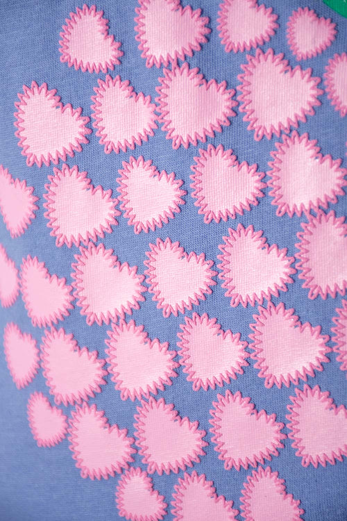 CAMISETA LITTLEMIC AZUL CON BOLERO EN MANGA PARA NIÑA 2T A 5T