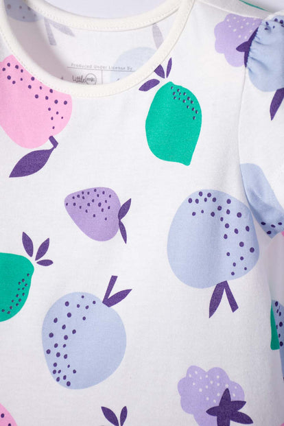 CAMISETA DE LITTLEMIC MANGA CORTA MARFIL PARA NIÑA 2T A 5T