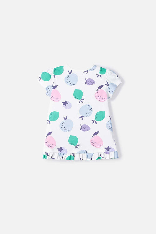 CAMISETA DE LITTLEMIC MANGA CORTA MARFIL PARA NIÑA 2T A 5T