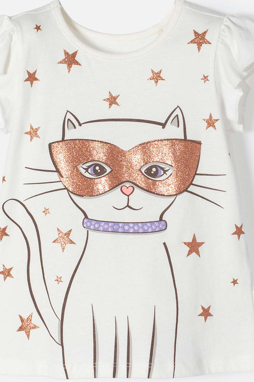 CONJUNTO DE LITTLEMIC CON FALDA EN TULL MARFIL PARA NIÑA 2T A 5T