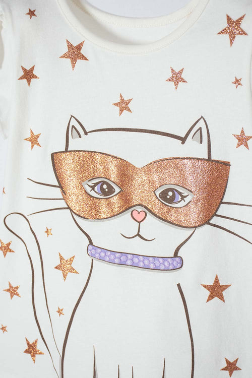 CONJUNTO DE LITTLEMIC CON FALDA EN TULL MARFIL PARA NIÑA 2T A 5T