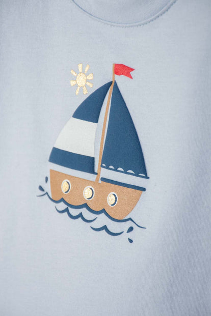 CONJUNTO LITTLEMIC AZUL DE PANTALÓN LARGO PARA BEBÉ NIÑO