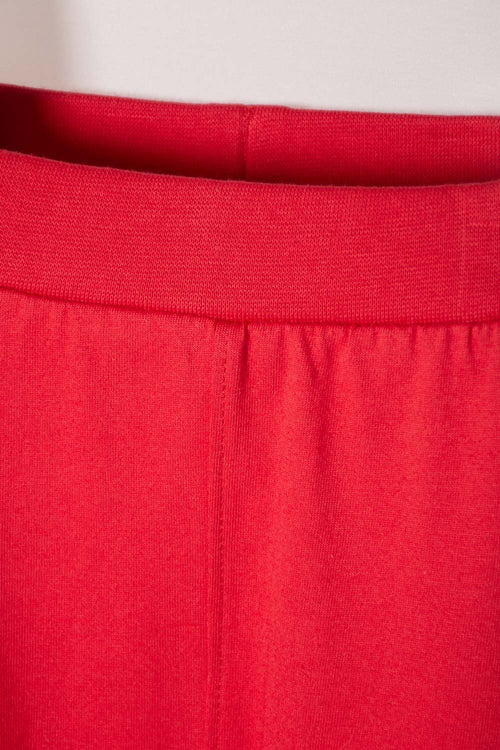 CONJUNTO LITTLEMIC CAQUI Y ROJO ESTAMPADO EN FRENTE PARA BEBÉ NIÑO