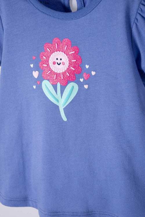 CONJUNTO LITTLEMIC MULTICOLOR ESTAMPADO EN FRENTE PARA BEBÉ NIÑA