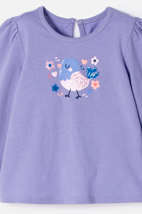 CONJUNTO LITTLEMIC MULTICOLOR DE CAMISETA ESTAMPADA EN FRENTE PARA BEBÉ NIÑA