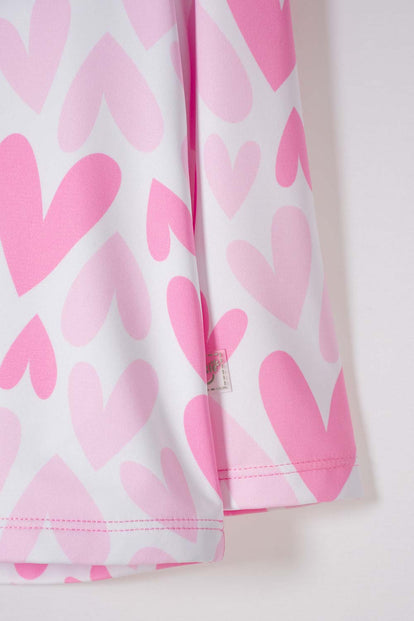 VESTIDO DE BAÑO DE LITTLEMIC CON GORRO ROSADO PARA BEBÉ NIÑA