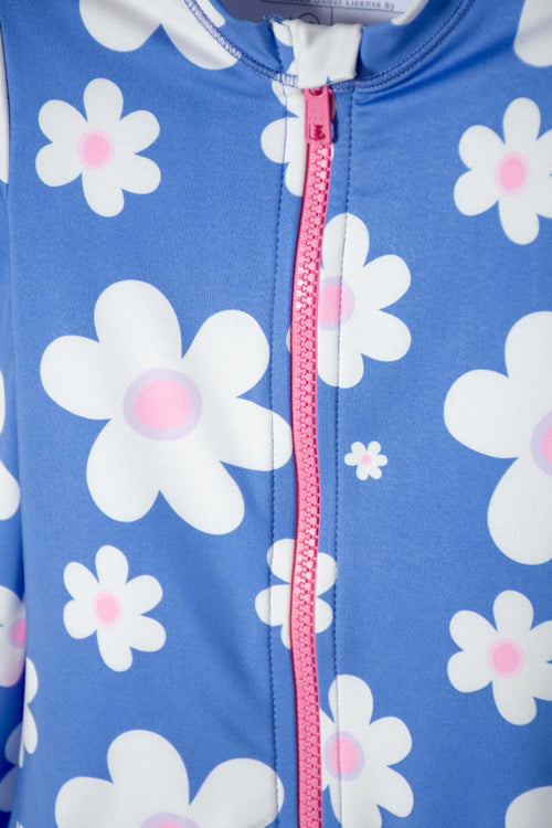 VESTIDO DE BAÑO LITTLEMIC MULTICOLOR ENTERIZO MANGA LARGA PARA NIÑA 2T A 5T